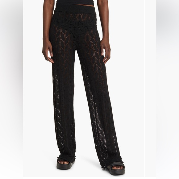 TOPSHOP flare open stitch pants cover up - Picture 2 of 6